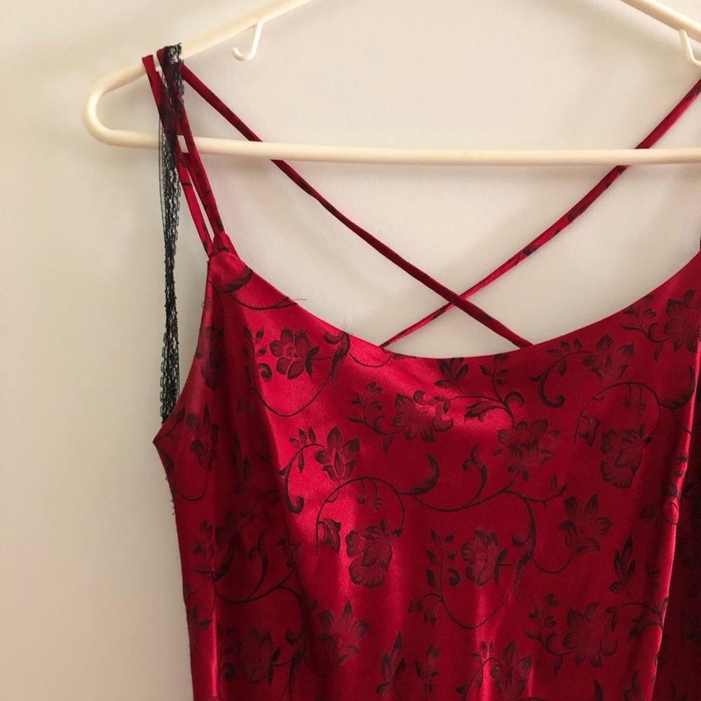 Beautiful Red Floral Midi Dress